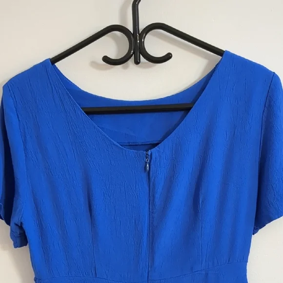 Liz Claiborne Short Sleeves Blue Dress - Size 8 - Picture 8 of 10